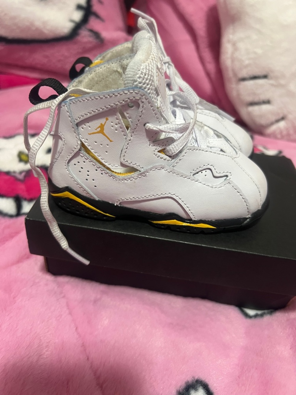 Jordan Kids' White and Yellow High-Top Sneakers
